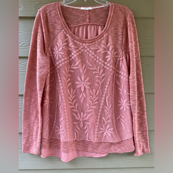 Maurices Juniors Terracotta Knit Lace Accents Long Sleeve Tunic Top Size XXL - Picture 6 of 9